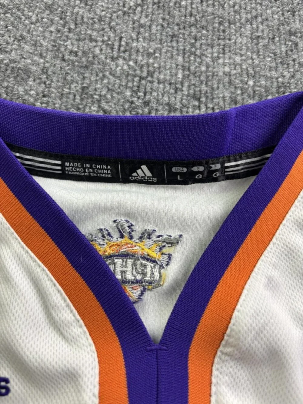 Phoenix Suns Basketball Jersey Youth‎ Boys Large White Purple NBA Adidas